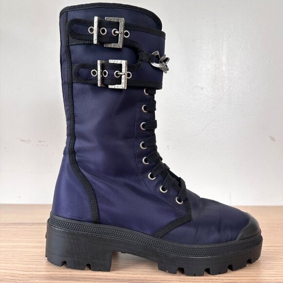 Madison Maison x Palladium Ranger Boot Women Sz 6 Vegan Navy RARE 90's $495 - Picture 1 of 16